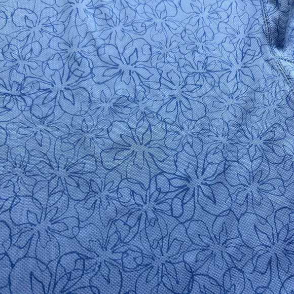 L.L.Bean Shirt M Reg Floral 1/4 Zip Long Sleeve Mock Neck Lightweight Running - Picture 3 of 9